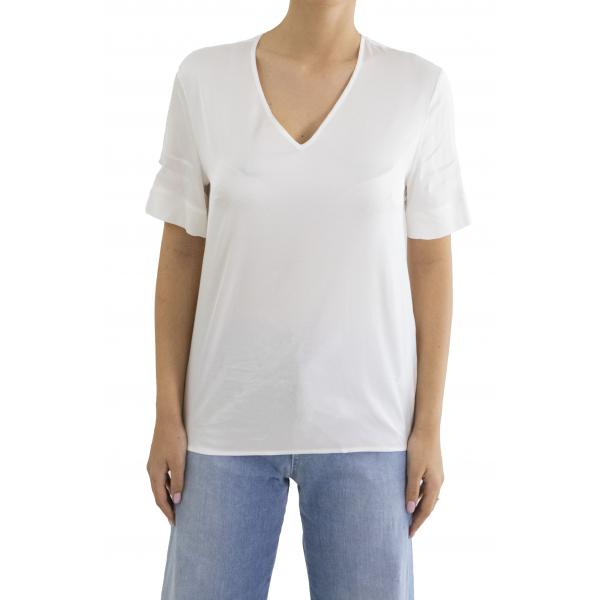 Maglia in viscosa scollo a v maniche corte Please